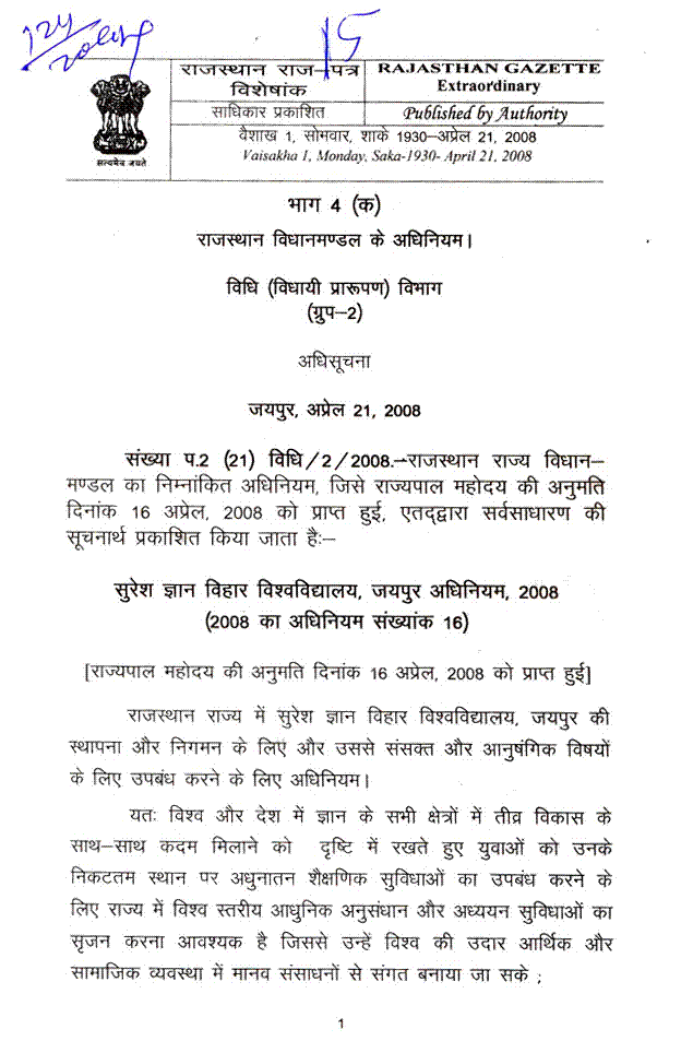 University Act & Approvals