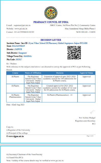 University Act & Approvals
