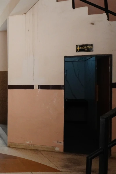 Accessible restroom with grab bars
